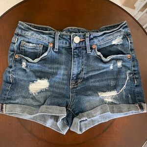 Aeropostale High Rise Shorty Denim Shorts